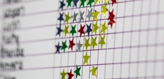 Star chart for students shown as an example of a sort of reinforcement or motivator chart - Watson Institute