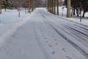 Footprints in snow