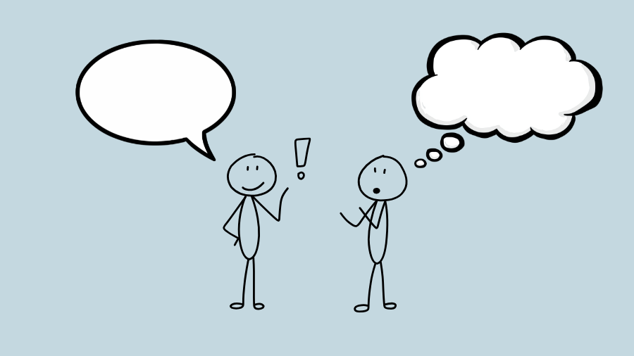 two stick figures depict a visual perspective taking resource - Watson Institute