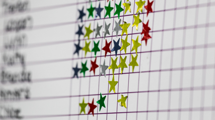 Star chart for students shown as an example of a sort of reinforcement or motivator chart - Watson Institute