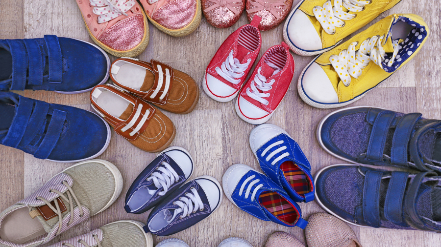 A collection of shoes that can be used as a snapshot behavior strategy to remind students to put their shoes on before leaving the house or classroom - Watson Institute